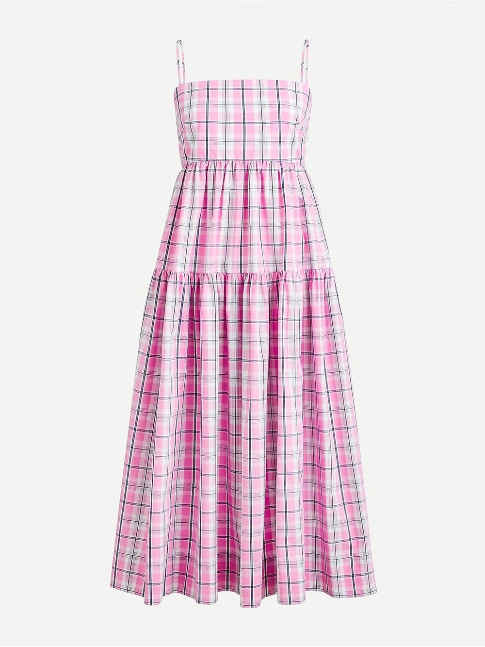Like NEW 🌸 J. Crew Tie-back tiered poplin dress in violet plaid size 10